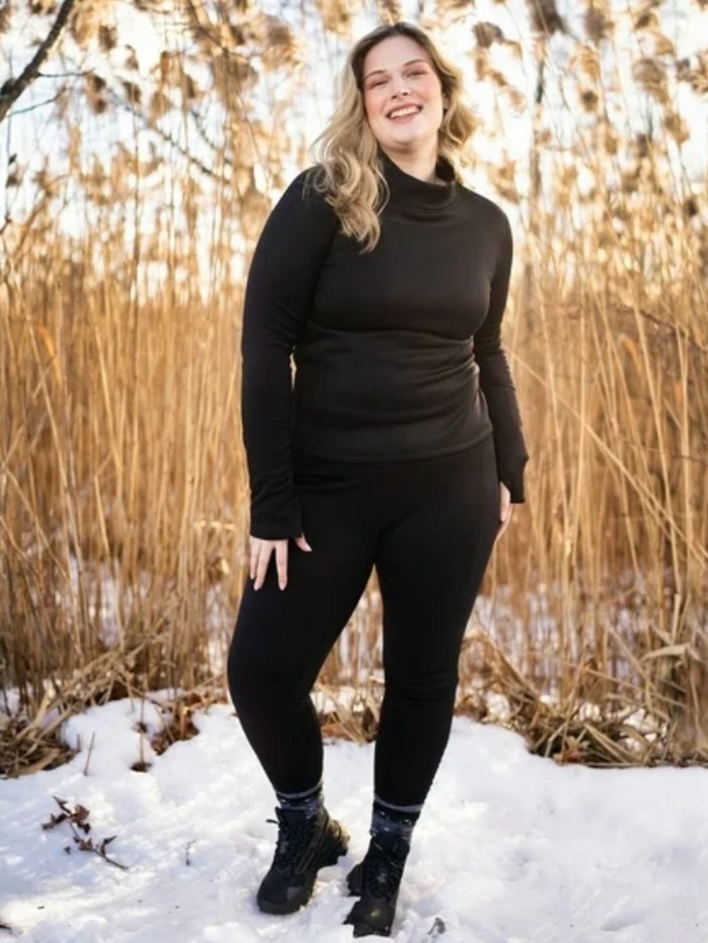 Ozark Trail Thermal Black Sweatshirt Warmest Fleece Mock Neck XL New